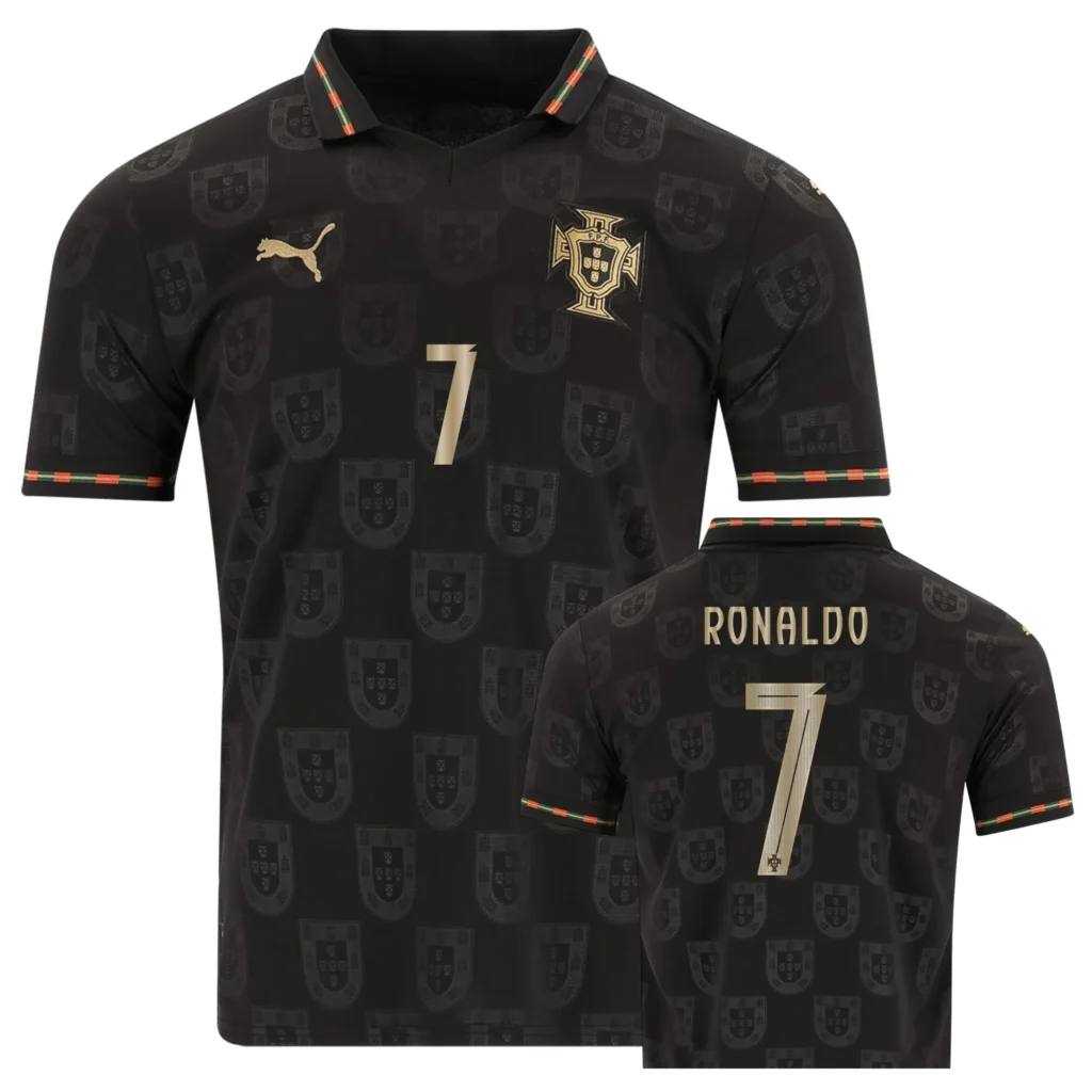 portugal 2026 black gold pantera negra eusebio - cr7 jersey, special edition