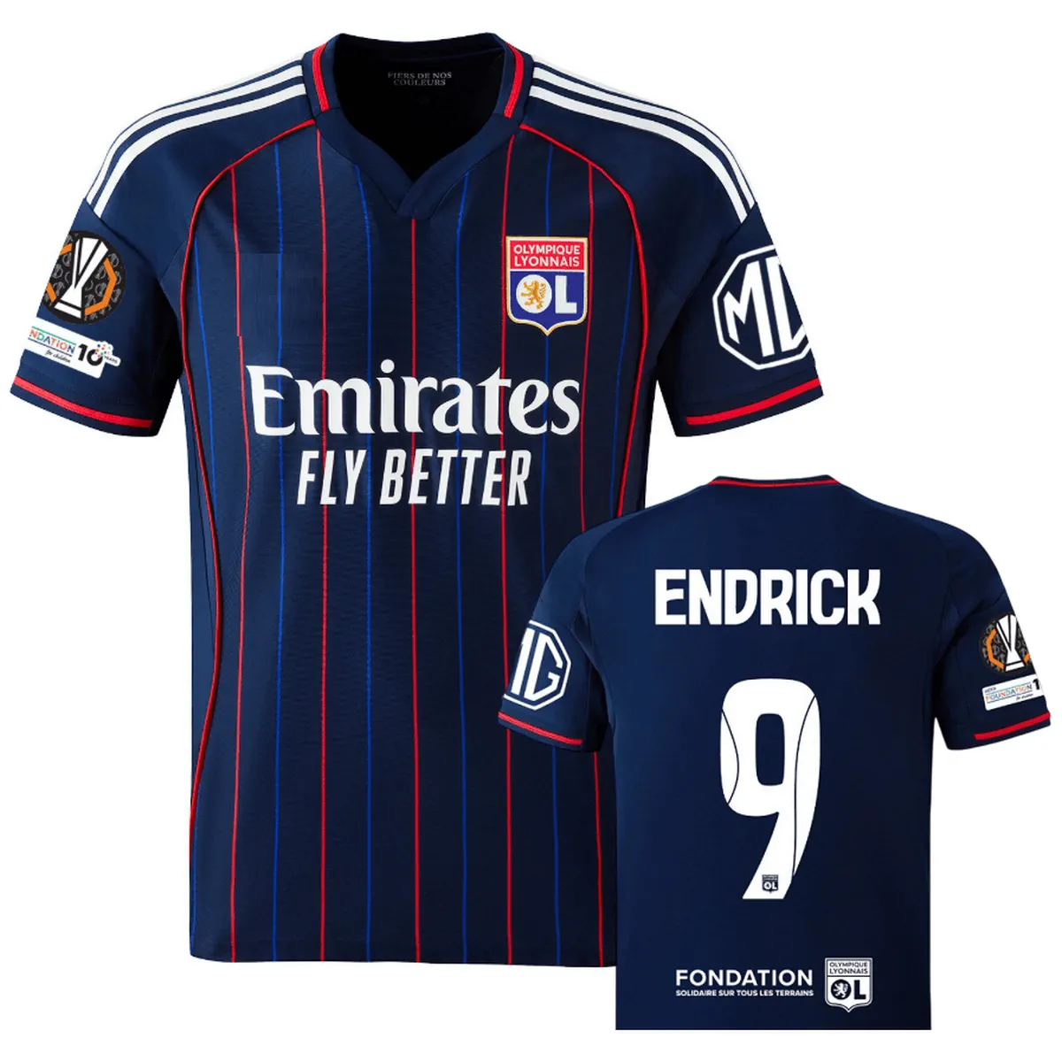 olympique lyon away jersey endrick fan Olympique Lyon 2025-26 Away Jersey Endrick, Fan