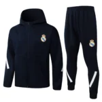 Real Madrid 2025-26 Black White, Hoodie Tracksuit