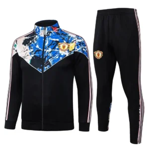 manchester united black white blue red, tracksuit